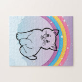 regenboog katje legpuzzel (Horizontaal)