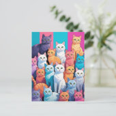 Regenboog Katten, Postcrossing Briefkaart (Staand voorkant)