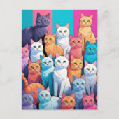 Regenboog Katten, Postcrossing Briefkaart (Voorkant)