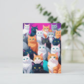 Regenboog Katten, Postcrossing Briefkaart (Staand voorkant)