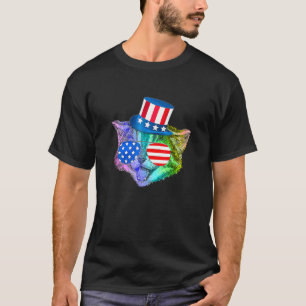 Regenboog Kattenkat 4 juli Amerikaanse Vlag T-shirt