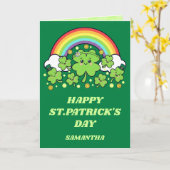 Regenboog Kerst St. Patrick's Dag Kaart (Gele Bloem)
