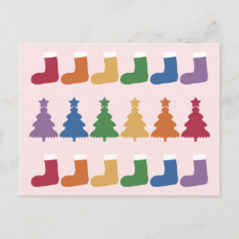 Regenboog kerstboom #2 briefkaart