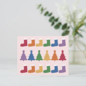Regenboog kerstboom #2 briefkaart (Staand voorkant)