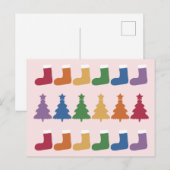 Regenboog kerstboom #2 briefkaart (Voorkant / Achterkant)