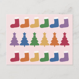 Regenboog kerstboom #2 briefkaart