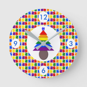 Regenboog Kerstboom en Cadeaus voor Heren Ronde Klok