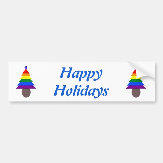 Regenboog Kerstboom voor Homoseksuele Mannen Maatw Bumpersticker (Voorkant)
