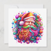 Regenboog Kerstman Feestdagenkaart (Voorkant)