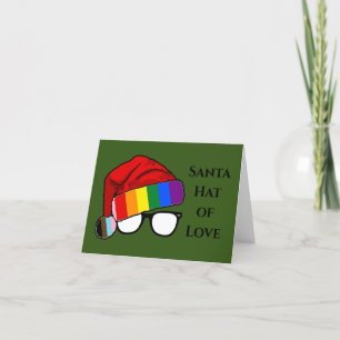 Regenboog Kerstman Hoed van Liefde Foto  Feestdagen Kaart