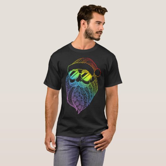 Regenboog Kerstman Kerstmis in juli T-shirt (Voorkant volledig)