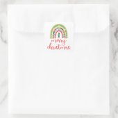 Regenboog Kerstmis Sticker (Tas)