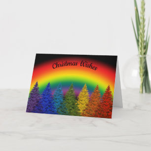 Regenboog kerstwensen. feestdagen kaart