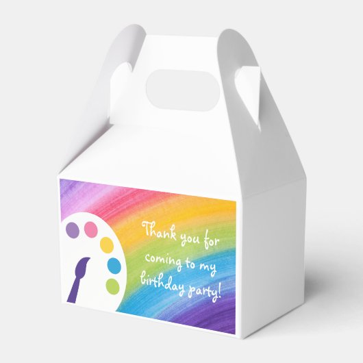 Regenboog Kinder Kunst Party Favor Boxes Bedankdoosjes (Voorkant Zijde)