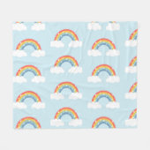 Regenboog Kinder magische patroon Fleece Deken (Voorkant (Horizontaal))