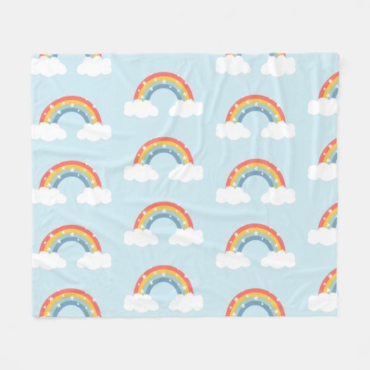 Regenboog Kinder magische patroon Fleece Deken (Voorkant (Horizontaal))