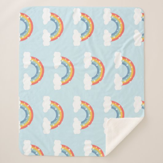 Regenboog Kinder Patroon Sherpa Deken (Voorkant)