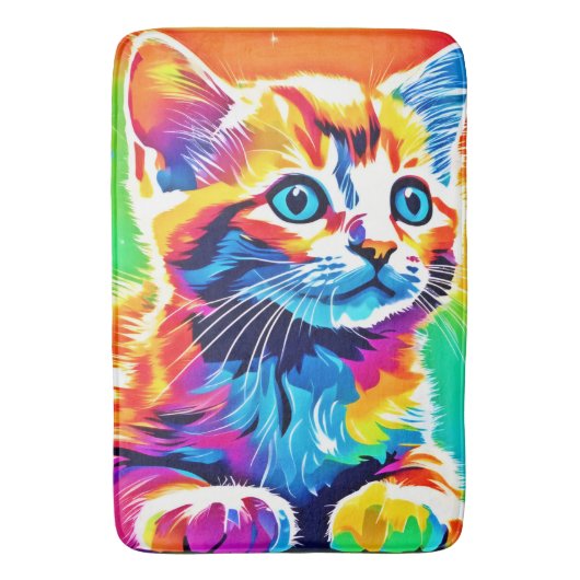 Regenboog Kitten Dromen Badmat (Voorkant Verticaal)