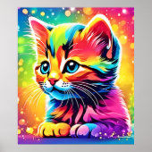 Regenboog Kitten Droom Poster (Voorkant)