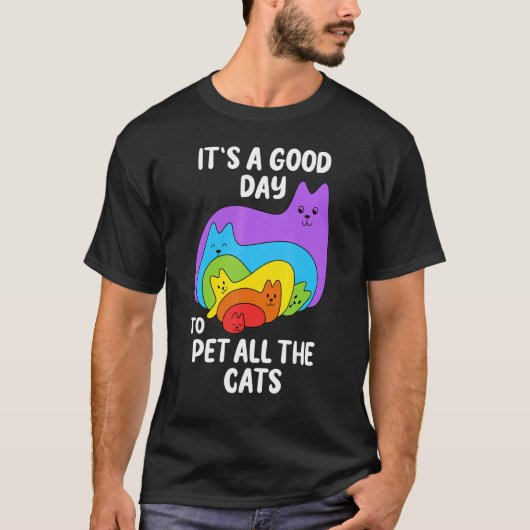 Regenboog Kitten Kat Moeder T-shirt (Voorkant)