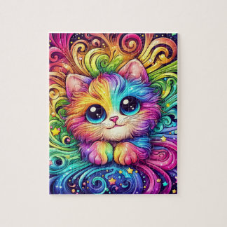 Regenboog kitten puzzel legpuzzel