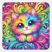 Regenboog kitten stickers (Voorkant)