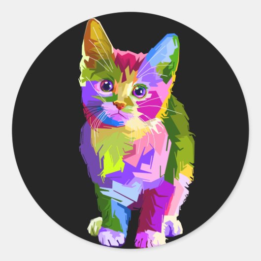 Regenboog kitten stickers (Voorkant)