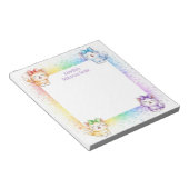 Regenboog Kittens gepersonaliseerde Mitswa Notes N Notitieblok (Schuin)