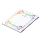 Regenboog Kittens gepersonaliseerde Mitswa Notes N Notitieblok (Linkerzijde)