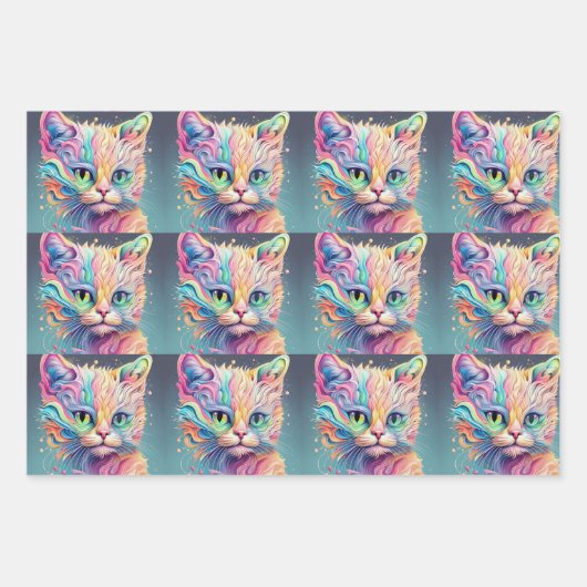 Regenboog kittens inpakpapier vel (Voorkant 2)