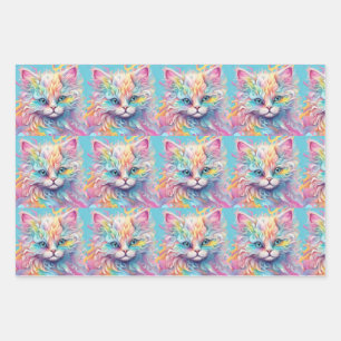 Regenboog kittens inpakpapier vel