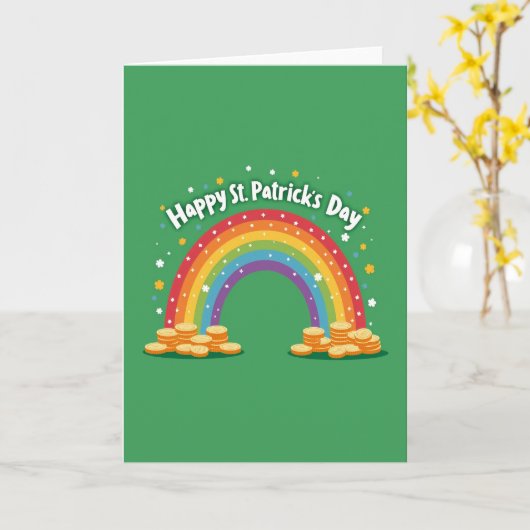 Regenboog Klaver Patroon Kaart (Gele Bloem)
