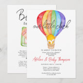 Regenboog kleine chick op het punt om Baby shower  Kaart (Voorkant / Achterkant)