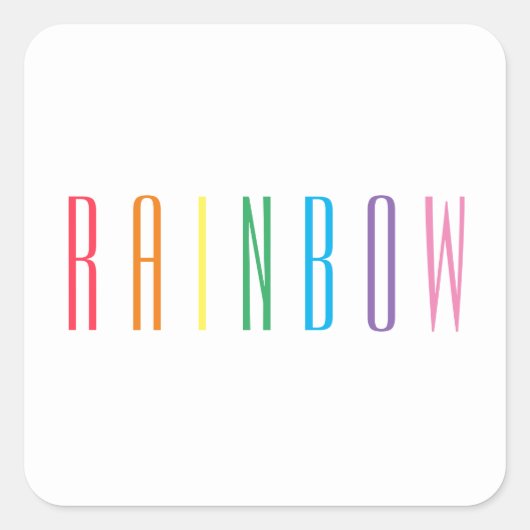 REGENBOOG Kleine Vierkante Stickers (Voorkant)