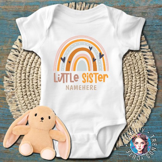 Regenboog kleine zus romper