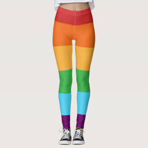 Regenboog Kleur Blokstrepen Mode Leggings