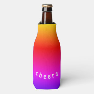 Regenboog Kleur Fleskoeler Cheers - Aangepaste Tek Flesjeskoeler