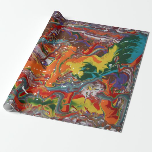 Regenboog Kleur Flow Schilder Kunst Cadeaupapier (Uitgerold)