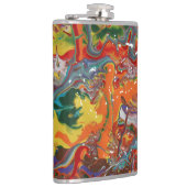 Regenboog Kleur Flow Schilder Kunst Heupfles (Rechts)