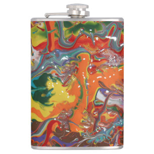 Regenboog Kleur Flow Schilder Kunst Heupfles
