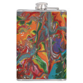 Regenboog Kleur Flow Schilder Kunst Heupfles (Achterkant)