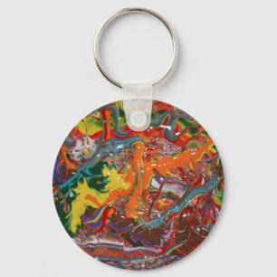 Regenboog Kleur Flow Schilder Kunst Sleutelhanger