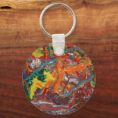 Regenboog Kleur Flow Schilder Kunst Sleutelhanger (Achterkant)