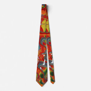 Regenboog Kleur Flow Verf Kunst Stropdas