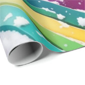 Regenboog Kleur golflijn Cadeaupapier (Rol Hoek)