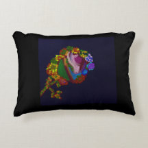 Regenboog Kleur Kussen met Bloemen Accent