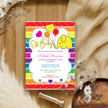 Regenboog Kleur Olifant Oh Baby Shower