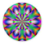 Regenboog kleur ringen fractal knop (Voorkant)