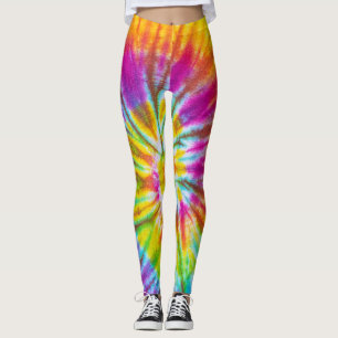 Regenboog kleur spiraal patroon leggings