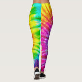 Regenboog kleur spiraal patroon leggings (Achterkant)